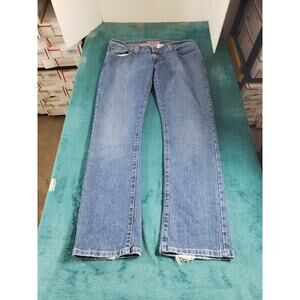 Levis 504 Jeans Size 13 Womens Blue Denim Ladies Pants Low Rise Slouch Straight